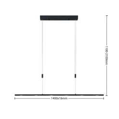Lucande Pendellamper|Pendellamper > LED-pendellampe Stakato, 140 cm, 6 lyskilder, dæmpbar