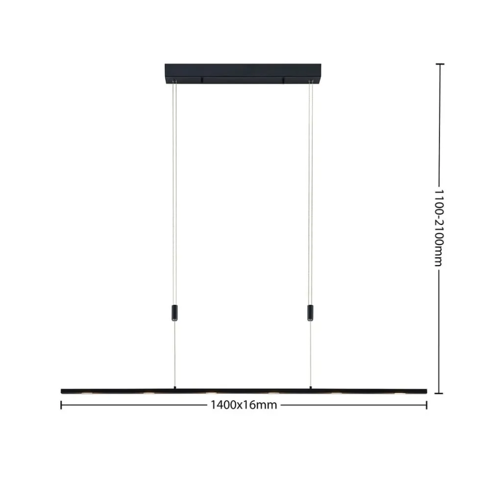 Lucande Pendellamper|Pendellamper > LED-pendellampe Stakato, 140 cm, 6 lyskilder, dæmpbar