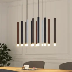 Lucande Pendellamper > LED-pendellampe Stoika, 80 cm, 16-lys, kantet