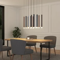 Lucande Pendellamper > LED-pendellampe Stoika, 80 cm, 16-lys, kantet