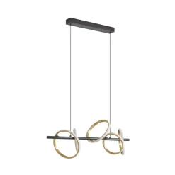 Pendellamper ^ Lucande LED-pendel Madu, sort, metal, 92,5 cm lang