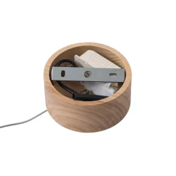 Pendellamper ^ Lucande LED-pendel Nojus, træ, op/ned, Ø 6 cm