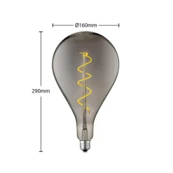 Lucande Dæmpbar Led-Pære|Led Pærer > LED-pære E27 A160 4W 1.800K dæmpbar røgfarvet