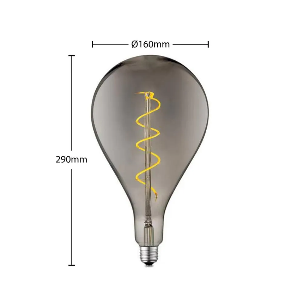 Lucande Dæmpbar Led-Pære|Led Pærer > LED-pære E27 A160 4W 1.800K dæmpbar røgfarvet