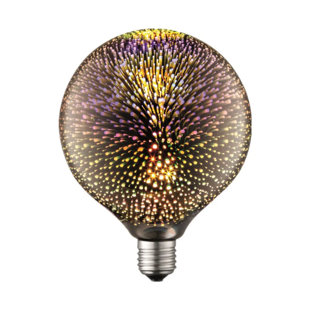 Lucande Filament Pære|Led Pærer > LED-pære E27 Ø 12,5 cm 4 W 3D fyrværkeri