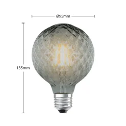 Lucande Dæmpbar Led-Pære|Led Pærer > LED-pære E27 G95 4W 1.800K dæmpbar røg