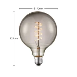 Lucande Dæmpbar Led-Pære|Led Pærer > LED-pære E27 G125 4 W smoke 1.800 K dæmpbar