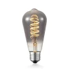 Lucande Dæmpbar Led-Pære|Filament Pære > LED-pære E27 ST64 4W smoke 1.800 K dæmpbar