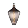 Dæmpbar Led-Pære|Filament Pære ^ Lucande LED-pære, maveformet, E27 4W, røgfarvet, Ø 15 cm, 1800K
