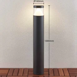 Lucande Terrassebelysning|Gadebelysning > LED-pullert Darja, antracit, metal, 100 cm, IP54