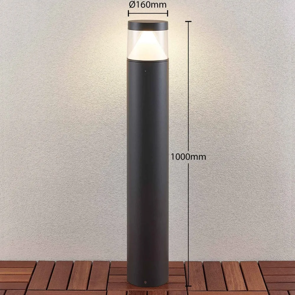 Lucande Terrassebelysning|Gadebelysning > LED-pullert Darja, antracit, metal, 100 cm, IP54
