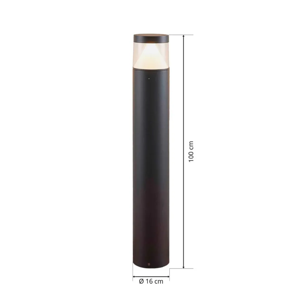 Lucande Terrassebelysning|Gadebelysning > LED-pullert Darja, antracit, metal, 100 cm, IP54