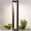 Lucande Terrassebelysning|Gadebelysning > LED pullert Dylen, grå, metal, 80 cm, IP65