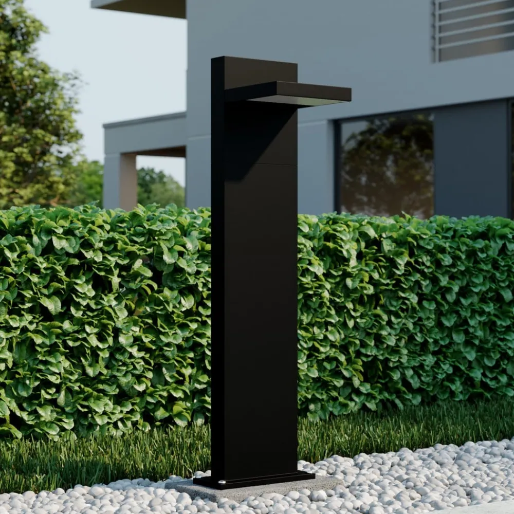 Terrassebelysning|Gadebelysning ^ Lucande LED pullert Silvan, 65 cm, antracit, metal