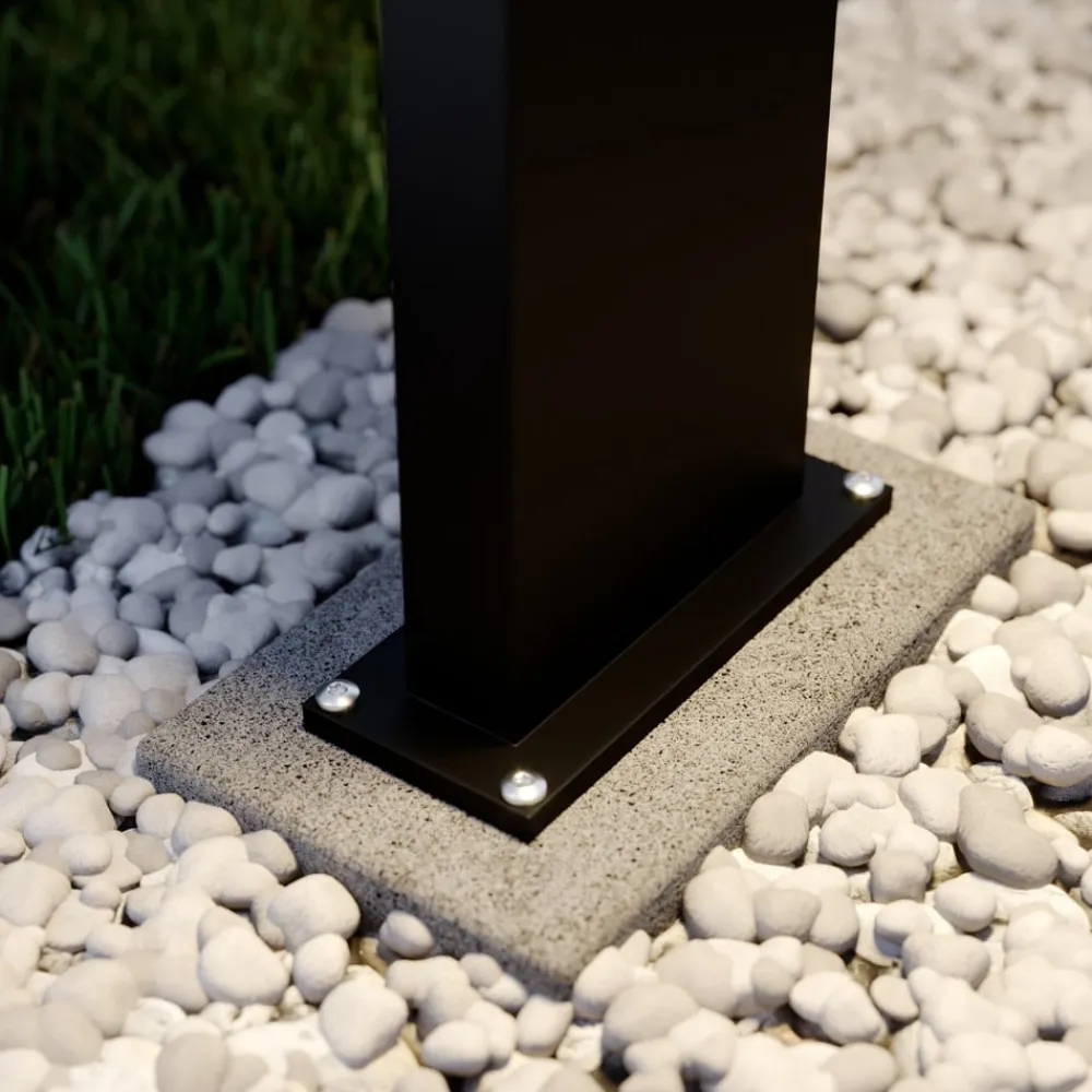 Terrassebelysning|Gadebelysning ^ Lucande LED pullert Silvan, 65 cm, antracit, metal