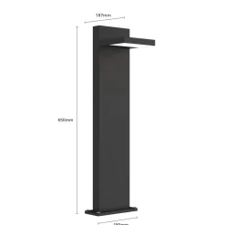 Terrassebelysning|Gadebelysning ^ Lucande LED pullert Silvan, 65 cm, antracit, metal