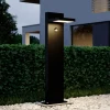 Gadebelysning Med Sensor|Terrassebelysning ^ Lucande LED pullert Silvan, 65 cm, sensor, antracit