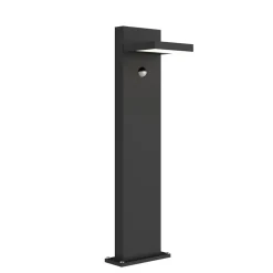 Gadebelysning Med Sensor|Terrassebelysning ^ Lucande LED pullert Silvan, 65 cm, sensor, antracit