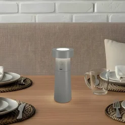 Lucande Bordlamper > LED-saltbøsse Salt, lysegrå, batteri, IP44