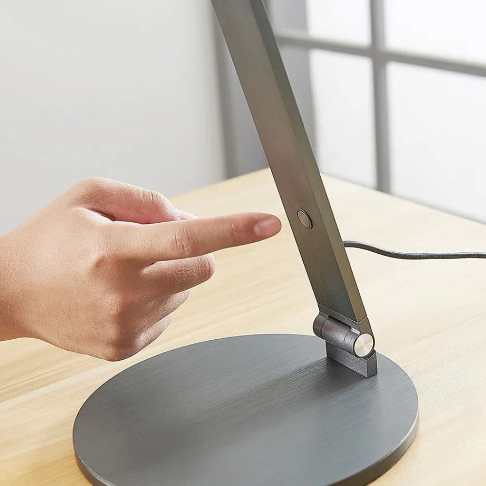 Arbejdsrum/Kontor|Bordlamper ^ Lucande LED-skrivebordslampe Mion, 41 cm, rund, dæmpbar