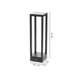 Sokkellamper ^ Lucande LED-sokkellampe Carlota, 50 cm, antracit, aluminium