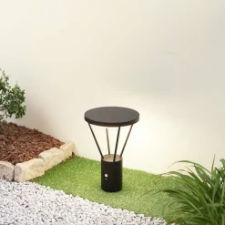 Lucande Solcelle Lampe Med Sensor|Sokkellamper Med Sensor > LED-sokkellampe Elario, 44 cm, sort, sensor