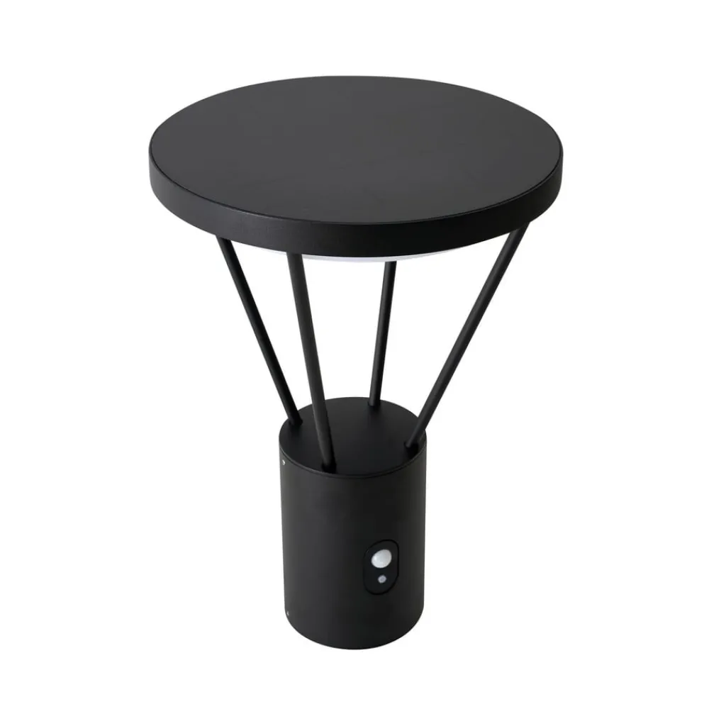 Lucande Solcelle Lampe Med Sensor|Sokkellamper Med Sensor > LED-sokkellampe Elario, 44 cm, sort, sensor
