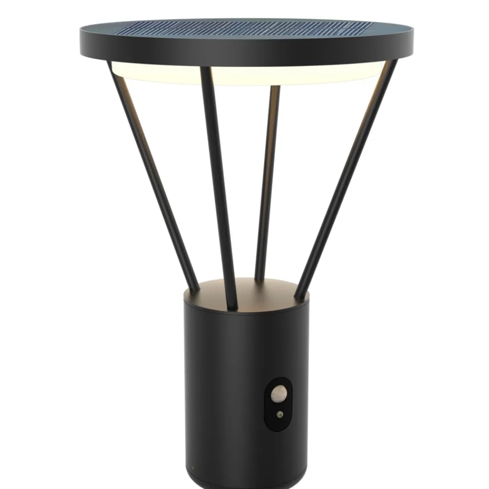 Lucande Solcelle Lampe Med Sensor|Sokkellamper Med Sensor > LED-sokkellampe Elario, 44 cm, sort, sensor
