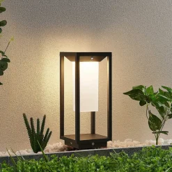 Solcellelamper|Sokkellamper ^ Lucande LED-sokkellampe Eliel, 34 cm, antracit, IP54
