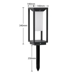 Solcellelamper|Sokkellamper ^ Lucande LED-sokkellampe Eliel, 34 cm, antracit, IP54