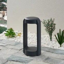 Terrassebelysning|Sokkellamper ^ Lucande LED-sokkellampe Habsa, 30 cm, antracit, metal