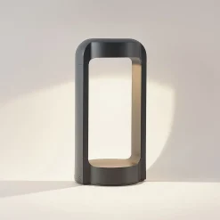 Terrassebelysning|Sokkellamper ^ Lucande LED-sokkellampe Habsa, 30 cm, antracit, metal