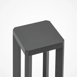 Terrassebelysning|Sokkellamper ^ Lucande LED-sokkellampe Kalisa, IP65, 42 cm, grå, metal