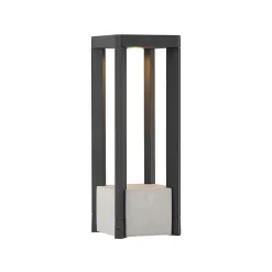 Terrassebelysning|Sokkellamper ^ Lucande LED-sokkellampe Kalisa, IP65, 42 cm, grå, metal