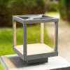 Lucande Sokkellamper > LED-sokkellampe Lealan, grå, metal, 23 cm, IP54