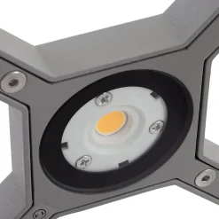 Lucande Sokkellamper > LED-sokkellampe Lealan, grå, metal, 23 cm, IP54