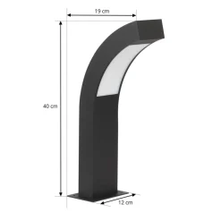 Sokkellamper ^ Lucande LED-sokkellampe Lennik, 40 cm, antracit, metal