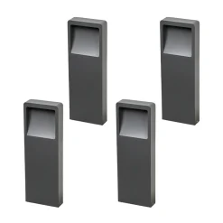 Sokkellamper ^ Lucande LED-sokkellampe Leya, 4 stk, 35cm, antracit, IP54