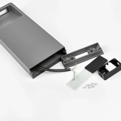 Sokkellamper ^ Lucande LED-sokkellampe Leya, 4 stk, 35cm, antracit, IP54