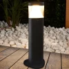 Lucande Sokkellamper|Terrassebelysning > LED-sokkellampe Milou, højde 30 cm, antracit, aluminium
