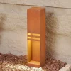Terrassebelysning|Sokkellamper ^ Lucande LED-sokkellampe Oxido, rustfarvet, cortenstål