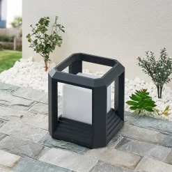 Lucande Terrassebelysning|Sokkellamper > LED-sokkellampe Serenella, antracit, metal, 27 cm