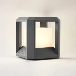 Lucande Terrassebelysning|Sokkellamper > LED-sokkellampe Serenella, antracit, metal, 27 cm