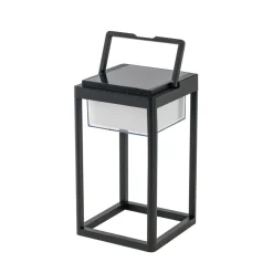 Solcellelamper ^ Lucande LED-solcellebordlampe Tilena, kantet, sort, dæmpbar