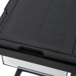 Solcellelamper ^ Lucande LED-solcellebordlampe Tilena, kantet, sort, dæmpbar
