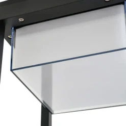 Solcellelamper ^ Lucande LED-solcellebordlampe Tilena, kantet, sort, dæmpbar