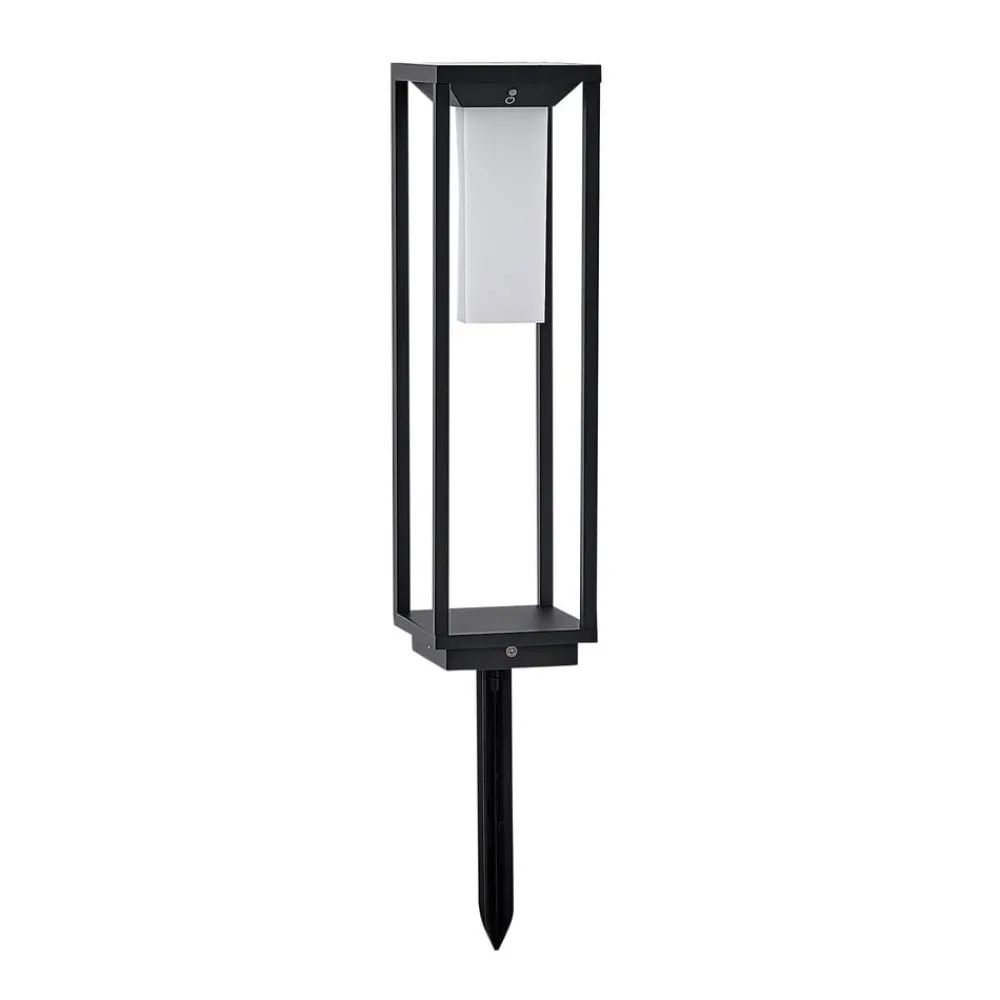 Lucande Solcellelamper|Terrassebelysning > LED-solcellelampe Eliel, højde 50 cm, sort