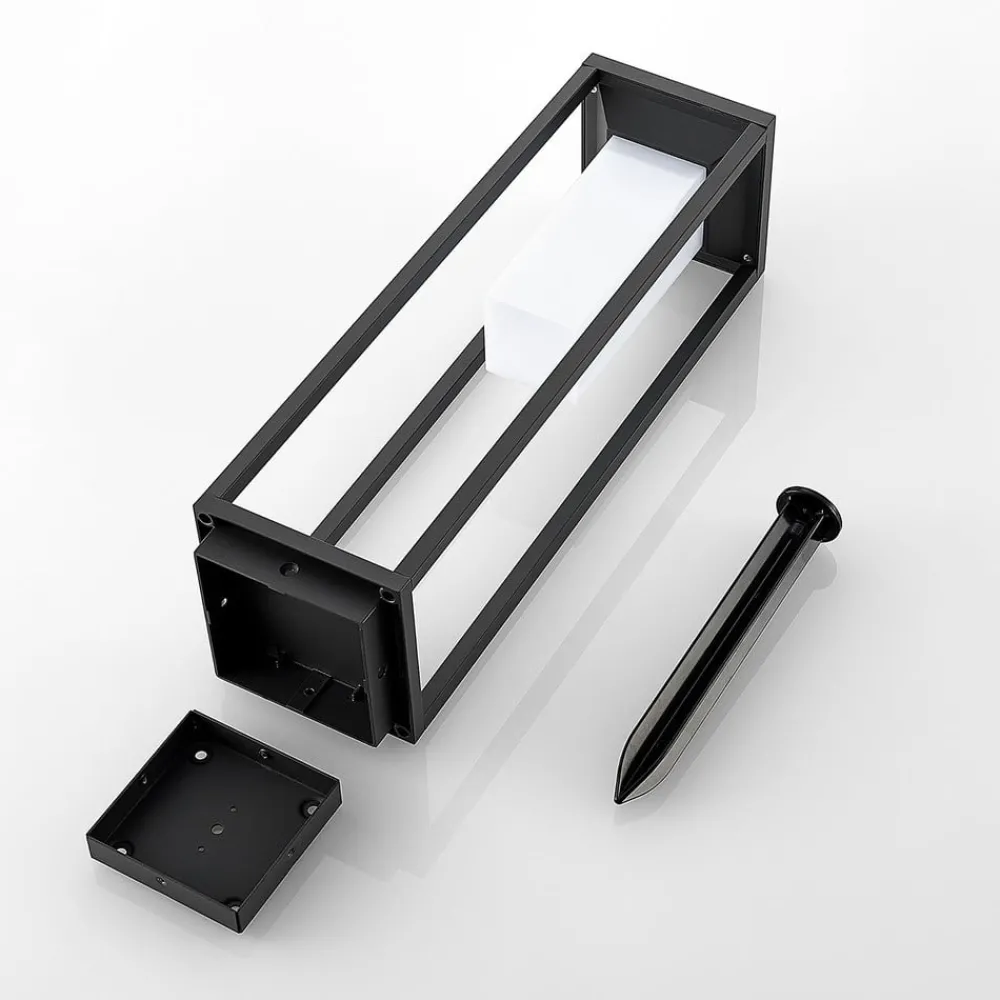 Lucande Solcellelamper|Terrassebelysning > LED-solcellelampe Eliel, højde 50 cm, sort