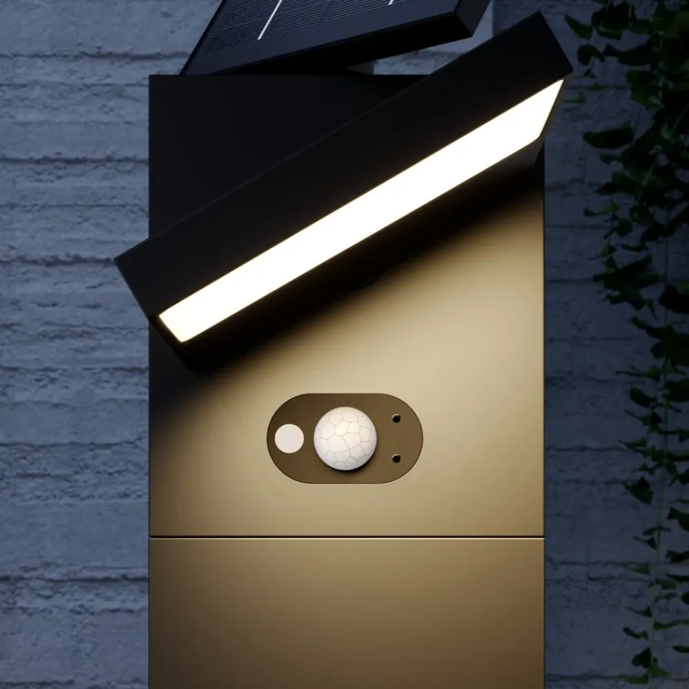 Solcelle Lampe Med Sensor|Gadebelysning Med Sensor ^ Lucande LED-solcellelampe Silvan, 100 cm, sensor, antracit