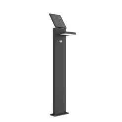 Solcelle Lampe Med Sensor|Gadebelysning Med Sensor ^ Lucande LED-solcellelampe Silvan, 100 cm, sensor, antracit